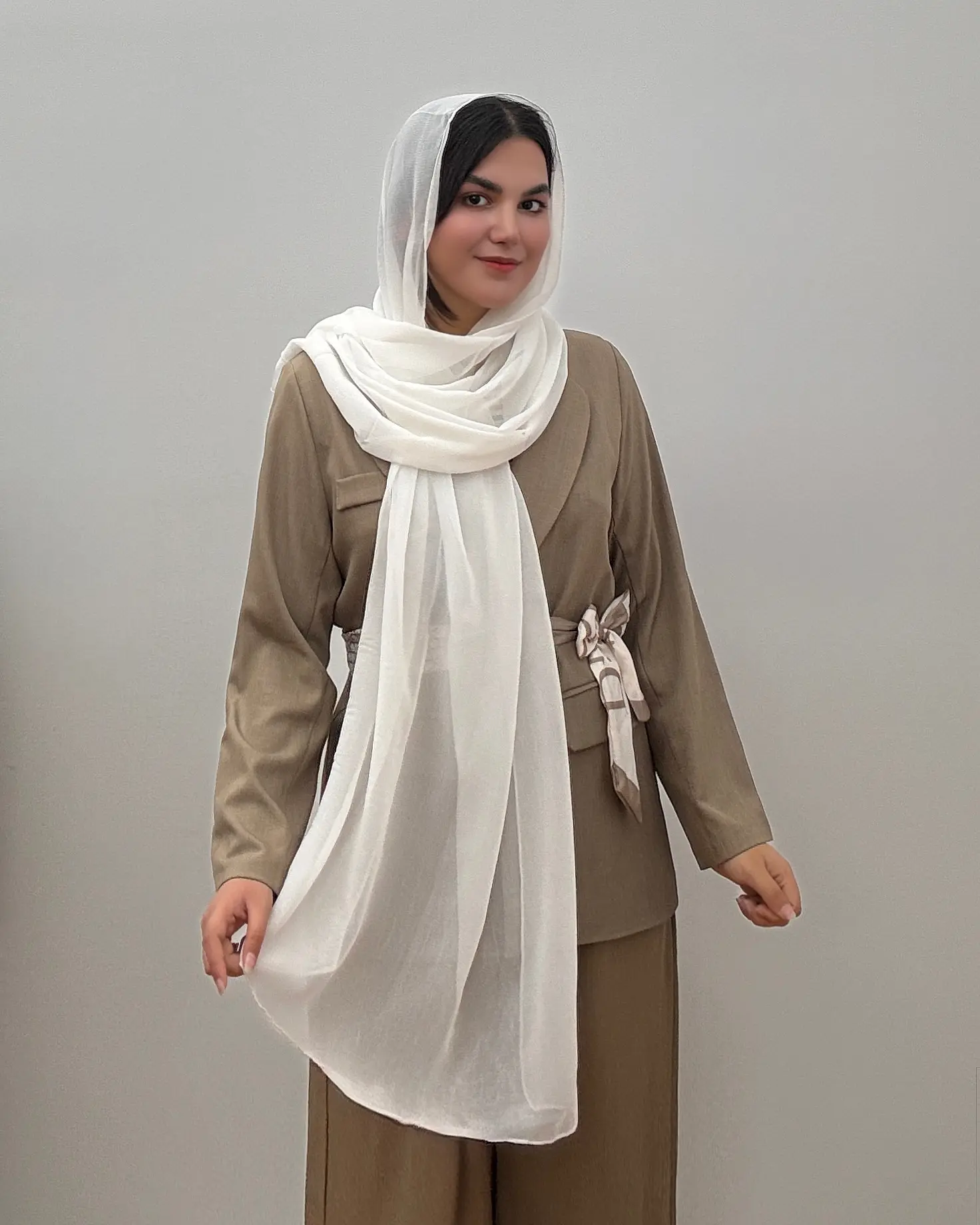 شال حریر شیشه ای طرح پفکی